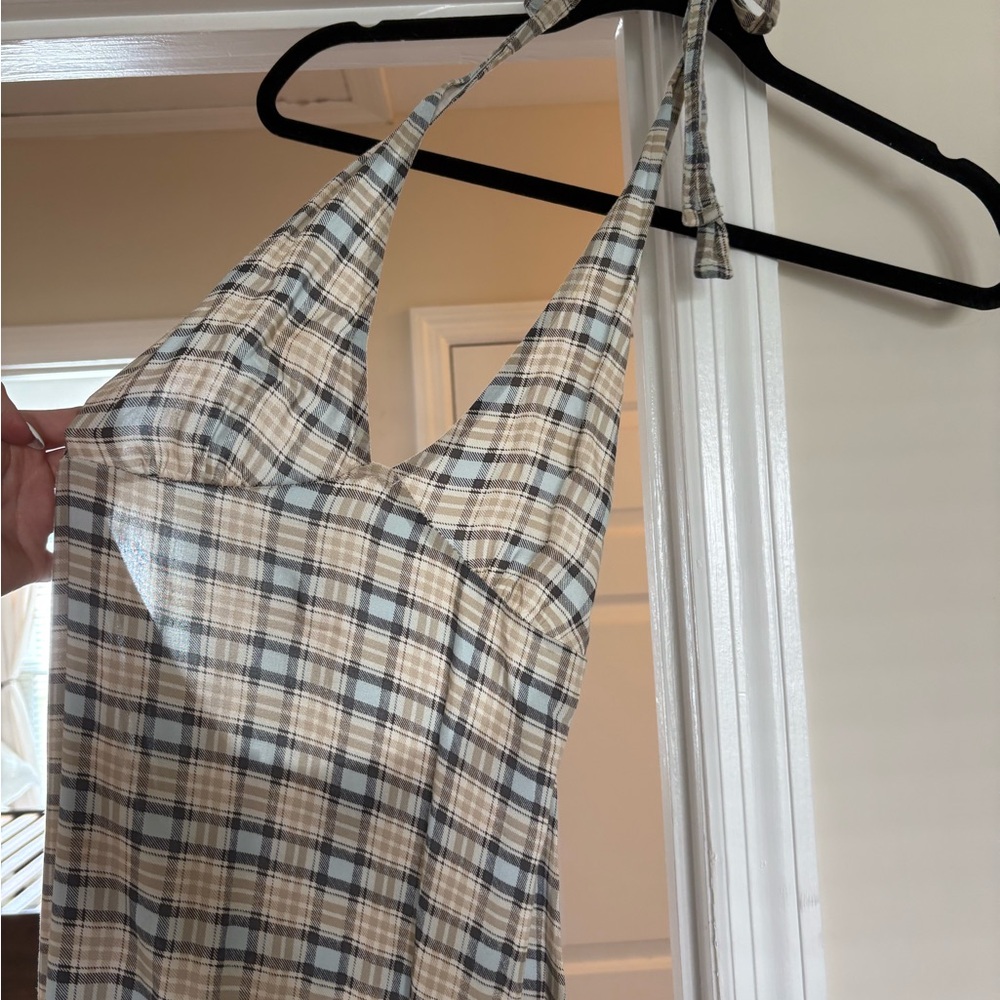 Plaid Halter Dress
